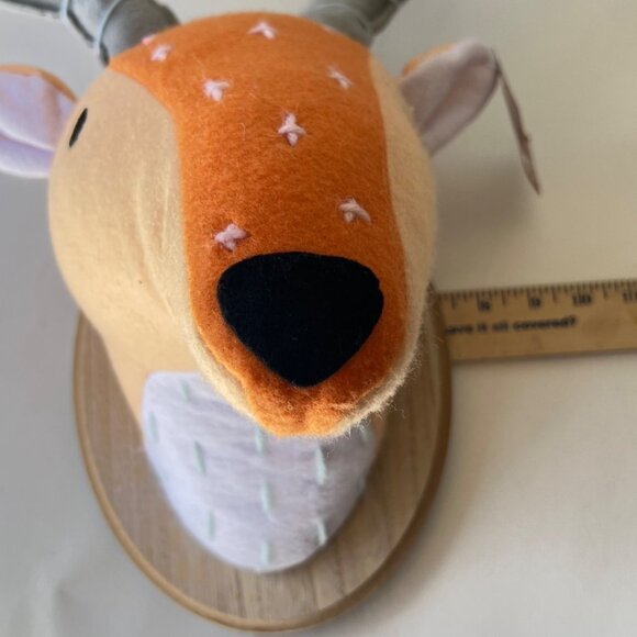 Felt Christmas Deer Head Wall Decor Orange and Gray deer head Decor - Picture 8 of 10